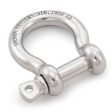 SHONAN 1/2" Marine Grade Large Bow Shackle, 2 Pcs(316 Stainless Steel)