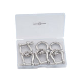 SHONAN 1/4" Marine Grade Bow Shackles, 6 Pcs(316 Stainless Steel)