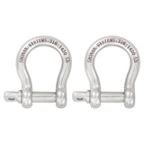 SHONAN 3/8" Marine Grade Bow Shackles, 2Pcs(316 Stainless Steel)
