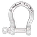 SHONAN 1/2" Marine Grade Large Bow Shackle, 2 Pcs(316 Stainless Steel)