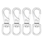 3.5" Stainless Steel Swivel Eye Snap Hooks, 4 Pcs