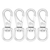 3.5" Stainless Steel Swivel Eye Snap Hooks, 4 Pcs