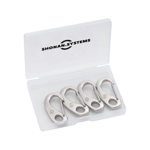 1.93" Marine Grade Wire Gate Carabiners, Stainless Steel 316, 4 Pcs