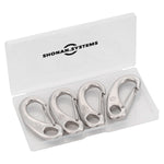 2.75" Marine Grade Wire Gate Carabiners, Stainless Steel 316, 4 Pcs