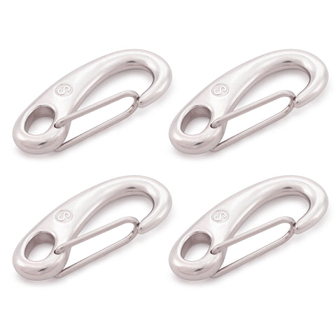 2.75" Marine Grade Wire Gate Carabiners, Stainless Steel 316, 4 Pcs