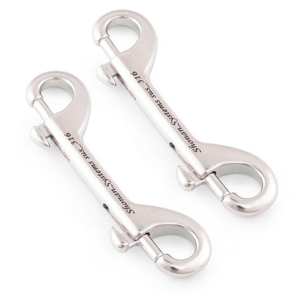4.5" Double Ended Bolt Snap Hooks, 316 Stainless Steel, 2 Pcs