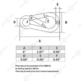 4" Heavy Duty Stainless Steel Carabiners, 4 PCS