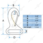 SHONAN Wire Gate Carabiners for 1 Inch Webbing Strap, 316 Stainless Steel