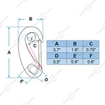 3.7" Marine Grade Large Carabiner, Stainless Steel 316, 2 Pcs