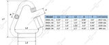 3.5" Marine Grade Large Triangle Link, Stainless Steel 316, 1 Pc
