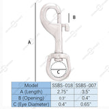 SHONAN Single Ended Trigger Snap Hooks, 2 Pcs(316 Stainless Steel)