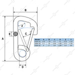SHONAN Marine Grade Stainless Steel Boat Hooks, Carabiner for Jet Ski, Kayak and Boat Dock Lines