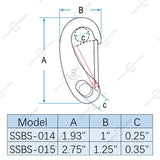 2.75" Marine Grade Wire Gate Carabiners, Stainless Steel 316, 4 Pcs