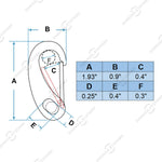 2" Marine Grade Wire Gate Carabiners, Stainless Steel 316, 4 Pcs