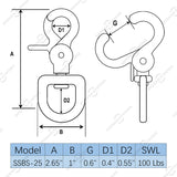 SHONAN 2.65" Swivel Trigger Snap Hooks, 4 Pcs(316 Stainless Steel)