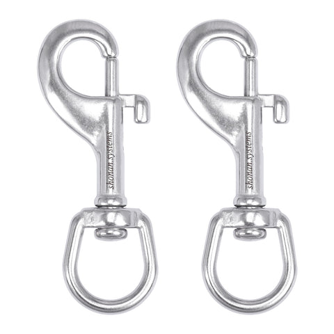 Shonan.Systems Shonan 2.65 Trigger Snap Hooks, Marine Grade Stainless Steel 316 Swivel Trigger Snaps, 130 lbs Capacity Scissor Snaps, 2 Pack Lobster