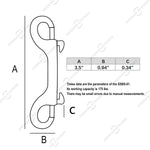 3.5" Double Ended Bolt Snap Hooks, Marine Grade Stainless Steel 316, 2 Pack