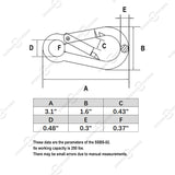 3.1" Heavy Duty Stainless Steel Carabiner Clips, 4 PCS