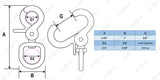 2.65" Swivel Snap Hooks, Marine Grade Stainless Steel 316, 4 PCS