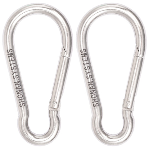 7" Heavy Duty Stainless Steel Carabiner Clips, 2 PCS