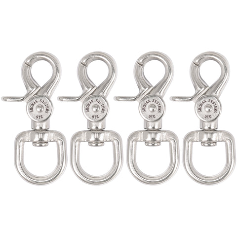 2.65" Swivel Snap Shackles, Marine Grade Stainless Steel 316, 4 PCS