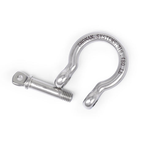 1/4" Marine Grade Bow Shackles, Stainless Steel 316, 6 Pcs