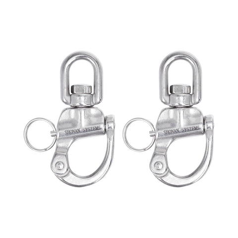 2.75" / 3.5" Marine Grade Snap Shackles, Stainless Steel 316, 2 Pcs