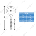 SHONAN.SYSTEMS Stainless Steel Eye Screws for Wood