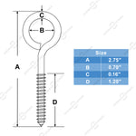 SHONAN.SYSTEMS Stainless Steel Eye Screws for Wood