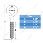 SHONAN.SYSTEMS Stainless Steel Eye Screws for Wood