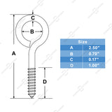 SHONAN.SYSTEMS Stainless Steel Eye Screws for Wood
